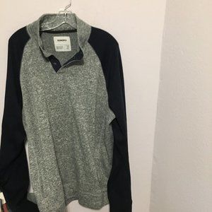 XXL heather grey & navy quarter zip sweatshirt